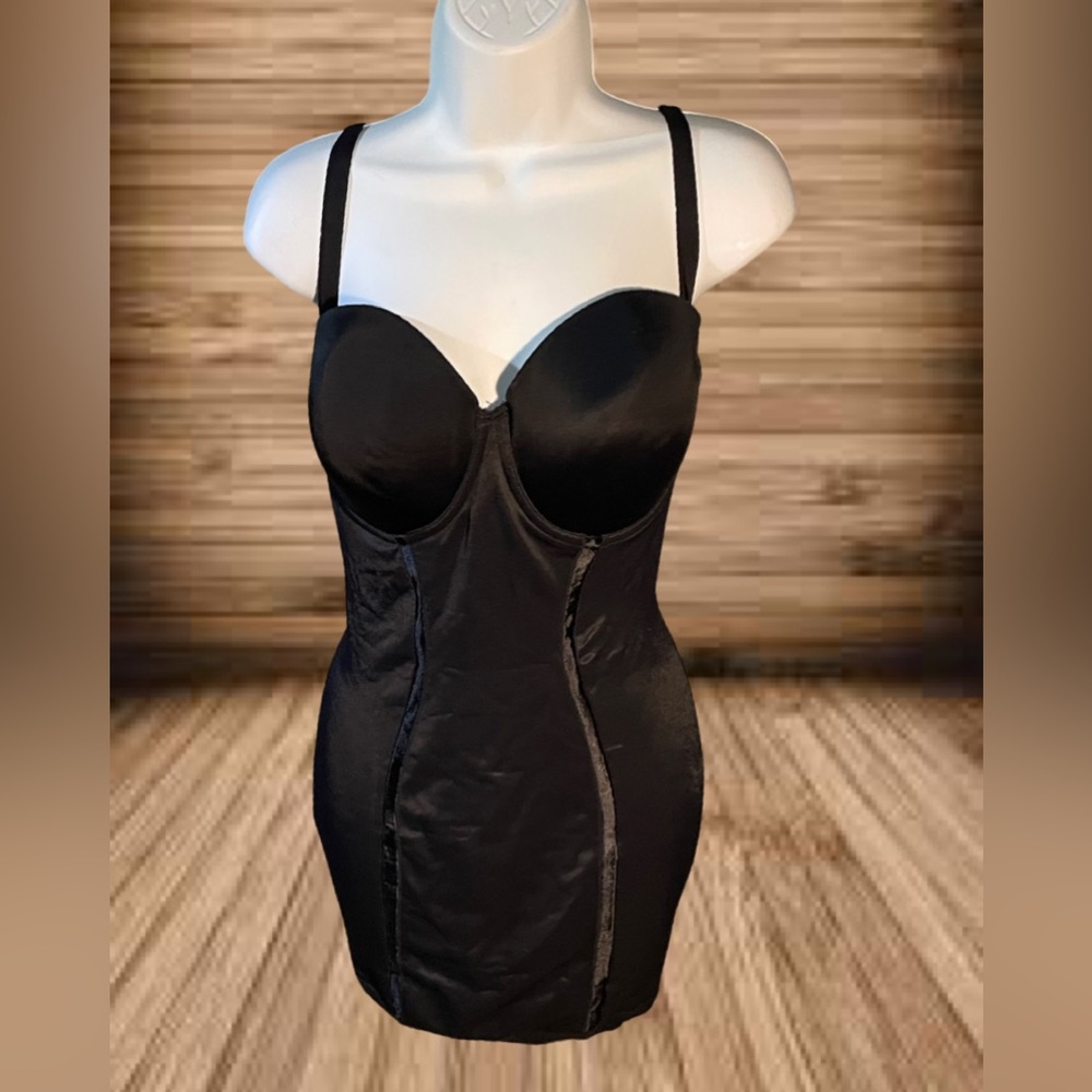 Flexees Black Slip Women 38D Slimming Shape Ware Girdle Snap Crotch Panty